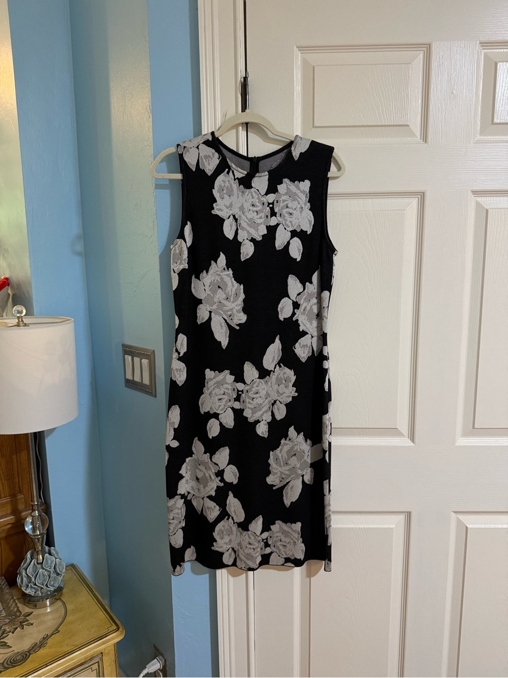 St. John caviar metallic knit dress